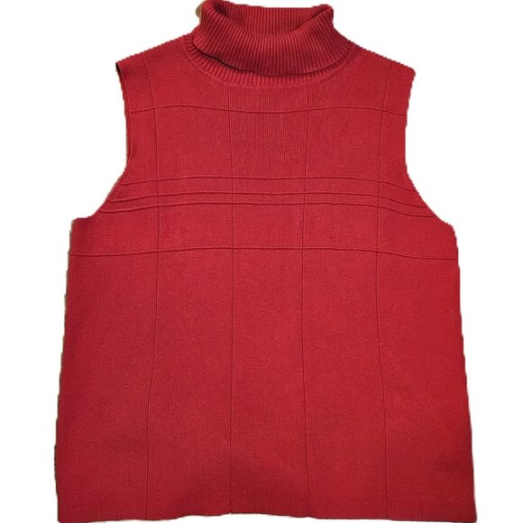 Christopher & Banks Sleeveless Mock Neck Knit Top Windowpane detail - Picture 2 of 7